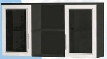 Антресоль большая с двумя стеклодверями ДЛЯ ГОСТИНОЙ АБС-2 Венге/Дуб выбеленный в Называевске - nazyvaevsk.katalogmebeli.com | фото
