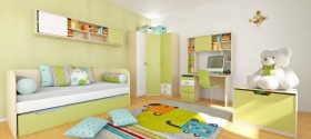 Детская комната Эппл (Зеленый/Белый/корпус Клен) в Называевске - nazyvaevsk.katalogmebeli.com | фото 5