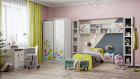 Детская комната Флер (Белый/корпус Выбеленное дерево) в Называевске - nazyvaevsk.katalogmebeli.com | фото 1