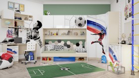 Детская комната Футбол ЧМ (Белый/Синий/корпус Клен) в Называевске - nazyvaevsk.katalogmebeli.com | фото 2