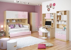 Детская комната Грэйси (Розовый/Серый/корпус Клен) в Называевске - nazyvaevsk.katalogmebeli.com | фото 2