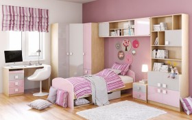 Детская комната Грэйси (Розовый/Серый/корпус Клен) в Называевске - nazyvaevsk.katalogmebeli.com | фото 3