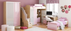 Детская комната Грэйси (Розовый/Серый/корпус Клен) в Называевске - nazyvaevsk.katalogmebeli.com | фото 5