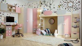 Детская комната Грэйси (Розовый/Серый/корпус Клен) в Называевске - nazyvaevsk.katalogmebeli.com | фото 1