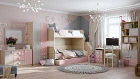 Детская комната Грэйси (Розовый/Серый/корпус Клен) в Называевске - nazyvaevsk.katalogmebeli.com | фото 12