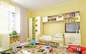 Детская комната Клаксон (Бежевый/корпус Клен) в Называевске - nazyvaevsk.katalogmebeli.com | фото 2