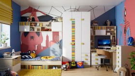 Детская комната Клаксон без машинок (Белый/корпус Клен) в Называевске - nazyvaevsk.katalogmebeli.com | фото
