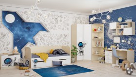 Детская комната Санни (Белый/корпус Клен) в Называевске - nazyvaevsk.katalogmebeli.com | фото 2