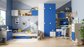 Детская комната Скай (Синий/Белый/корпус Клен) в Называевске - nazyvaevsk.katalogmebeli.com | фото 1