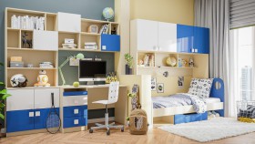 Детская комната Скай Люкс (Синий/Белый/корпус Клен) в Называевске - nazyvaevsk.katalogmebeli.com | фото 9
