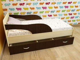 Кровать детская Максимка Млечный дуб/Венге в Называевске - nazyvaevsk.katalogmebeli.com | фото