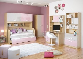 Диван-кровать Грэйси (Розовый/Серый/корпус Клен) в Называевске - nazyvaevsk.katalogmebeli.com | фото 3