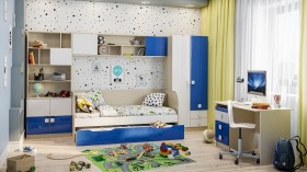 Диван-кровать Скай люкс (Синий/Белый/корпус Клен) в Называевске - nazyvaevsk.katalogmebeli.com | фото 2