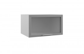Гарда ГВПГС 800 шкаф верхний горизонтальный глубокий со стеклом высокий (Белый Эмалит/корпус Серый) в Называевске - nazyvaevsk.katalogmebeli.com | фото