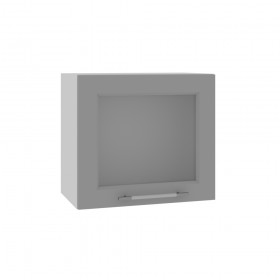 Гарда ВПГС 500 шкаф верхний горизонтальный со стеклом высокий (Белый Эмалит/корпус Серый) в Называевске - nazyvaevsk.katalogmebeli.com | фото