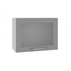 Гарда ВПГС 600 шкаф верхний горизонтальный со стеклом высокий (Белый Эмалит/корпус Серый) в Называевске - nazyvaevsk.katalogmebeli.com | фото