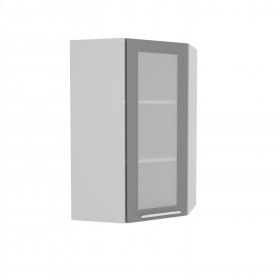 Гарда ВПУС 550 шкаф верхний угловой со стеклом высокий (Белый Эмалит/корпус Серый) в Называевске - nazyvaevsk.katalogmebeli.com | фото