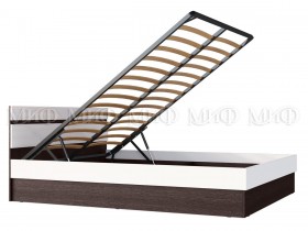 Ким кровать с подъемным механизмом 1,4 (Венге/белый глянец) в Называевске - nazyvaevsk.katalogmebeli.com | фото 2