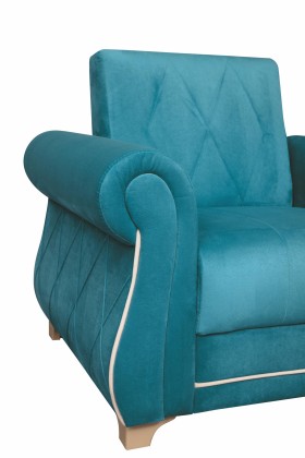 Кресло для отдыха "Порто" (велюр киви бирюза / микровельвет крем) в Называевске - nazyvaevsk.katalogmebeli.com | фото 5