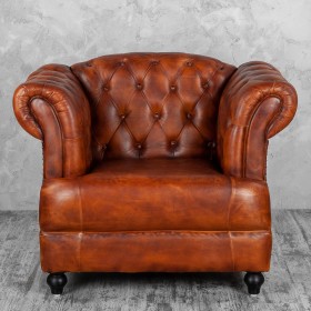 Кресло кожаное Лофт Честер-Нью (Коричневый, Рыжий) в Называевске - nazyvaevsk.katalogmebeli.com | фото 7