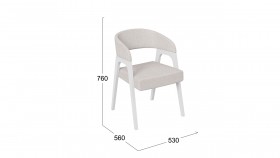 Кресло «Техас 1» (Белый матовый/Шенилл Estetica Vanille №220) в Называевске - nazyvaevsk.katalogmebeli.com | фото 2
