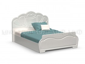 Кровать 1,4м Гармония (Белый/Белый глянец) в Называевске - nazyvaevsk.katalogmebeli.com | фото 1