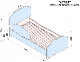Кровать 170 Атлет 29 Синий (мягкий бортик) в Называевске - nazyvaevsk.katalogmebeli.com | фото 2