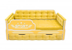Кровать 170 серии Спорт 1 ящик 74 Жёлтый (мягкие боковые накладки) в Называевске - nazyvaevsk.katalogmebeli.com | фото