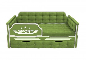 Кровать 170 серии Спорт 1 ящик 76 Зелёный (мягкие боковые накладки) в Называевске - nazyvaevsk.katalogmebeli.com | фото