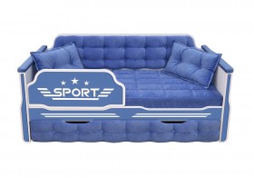 Кровать 170 серии Спорт 1 ящик 85 Синий (подушки) в Называевске - nazyvaevsk.katalogmebeli.com | фото