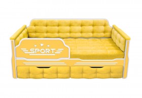 Кровать 170 серии Спорт 2 ящика 74 Жёлтый (мягкие боковые накладки) в Называевске - nazyvaevsk.katalogmebeli.com | фото