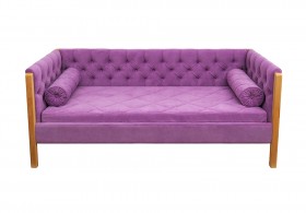 Кровать 180 серии Леди  32 Фиолетовый (подушка валик) в Называевске - nazyvaevsk.katalogmebeli.com | фото