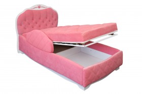 Кровать 190 Гармония Lux 36 Розовый (мягкий бортик) в Называевске - nazyvaevsk.katalogmebeli.com | фото 2