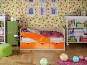 Кровать Бабочки 1,6м (Оранжевый металлик) в Называевске - nazyvaevsk.katalogmebeli.com | фото
