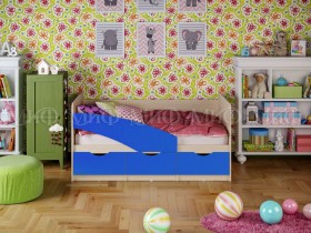 Кровать Бабочки 1,6м (Синий матовый) в Называевске - nazyvaevsk.katalogmebeli.com | фото