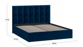 Кровать без ПМ «Эмбер» Велюр Confetti/Blue в Называевске - nazyvaevsk.katalogmebeli.com | фото 2