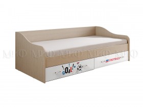 Кровать Boy Вега 0,9 м (Дуб беленый/Белый глянец/фотопечать) в Называевске - nazyvaevsk.katalogmebeli.com | фото
