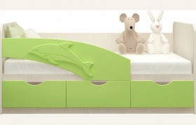 Кровать детская 1,6м Дельфин (Салатовый металлик) в Называевске - nazyvaevsk.katalogmebeli.com | фото