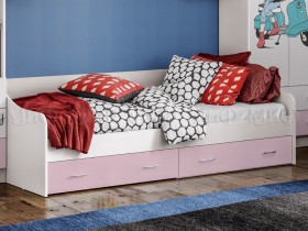Кровать Fashion-1 Вега 0,9 м (Белый/Розовый) в Называевске - nazyvaevsk.katalogmebeli.com | фото