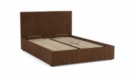 Кровать Гамма ш. 1400 (с основанием для хранения) (велюр тенерифе шоколад) в Называевске - nazyvaevsk.katalogmebeli.com | фото 3