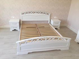 Кровать Грация-1 из массива сосны 1600*2000 Белый античный в Называевске - nazyvaevsk.katalogmebeli.com | фото 9