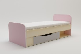 Кровать Грэйси 1650х750 (Розовый/Серый/корпус Клен) в Называевске - nazyvaevsk.katalogmebeli.com | фото 2