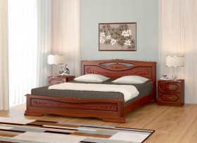 Кровать Карина-7 из массива сосны 1400*2000 Орех в Называевске - nazyvaevsk.katalogmebeli.com | фото