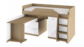 Кровать комбинированная «Оксфорд» (Ривьера/Белый с рисунком) в Называевске - nazyvaevsk.katalogmebeli.com | фото 3