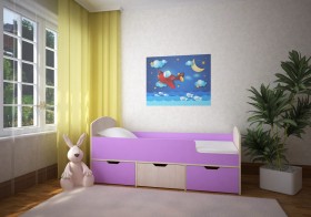 Кровать Малыш-мини Дуб молочный/Ирис в Называевске - nazyvaevsk.katalogmebeli.com | фото