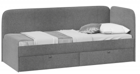 Кровать «Молли» с мягкой обивкой (900) тип 1 (Микровелюр Scandi Graphite 22) в Называевске - nazyvaevsk.katalogmebeli.com | фото 1