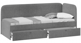 Кровать «Молли» с мягкой обивкой (900) тип 1 (Микровелюр Scandi Graphite 22) в Называевске - nazyvaevsk.katalogmebeli.com | фото 2