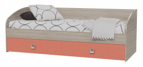 Кровать односпальная с двумя ящиками Сити 2045 Дуб сонома/Аква в Называевске - nazyvaevsk.katalogmebeli.com | фото 2