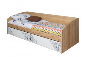 Кровать с 2 ящиками «Оксфорд» (Ривьера/Белый с рисунком) в Называевске - nazyvaevsk.katalogmebeli.com | фото 3