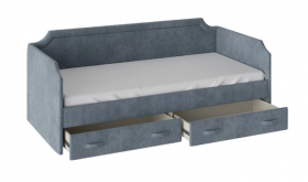 Кровать с мягкой обивкой и ящиками «Кантри» Тип 1 (900) (Замша синяя) в Называевске - nazyvaevsk.katalogmebeli.com | фото 2